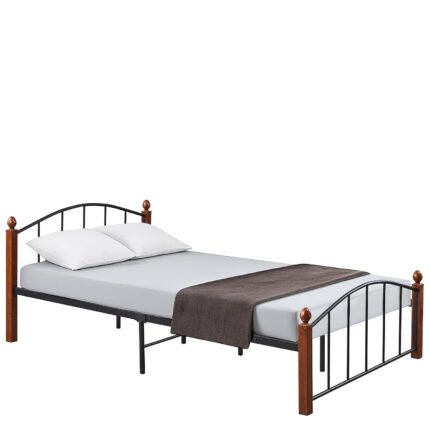 Βρες το Κρεβάτι Ημίδιπλο ArteLibre LARAMIE Μαύρο/Καρυδί Μέταλλο 210x128x76cm (Στρώμα 120x200cm) σε μοναδική τιμή στο clickforshop.gr