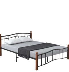 Βρες το Κρεβάτι Ημίδιπλο ArteLibre ARROWHEAD Μαύρο/Καρυδί Μέταλλο Για Στρώμα 120x200cm σε μοναδική τιμή στο agoraepiplou.gr