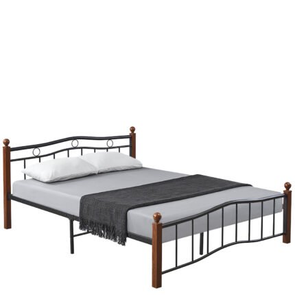 Βρες το Κρεβάτι Ημίδιπλο ArteLibre ARROWHEAD Μαύρο/Καρυδί Μέταλλο 210x128x85cm (Στρώμα 120x200cm) σε μοναδική τιμή στο clickforshop.gr