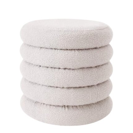 Βρες το Σκαμπό ArteLibre CAMBRIA Με Αποθηκευτικό Χώρο Λευκό Ύφασμα Μπουκλέ 44x44x44cm σε μοναδική τιμή στο clickforshop.gr