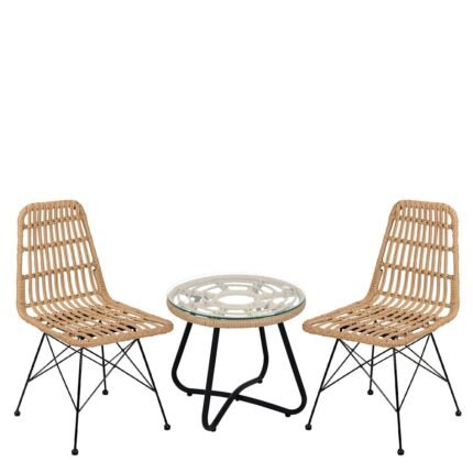 Βρες το Σετ Τραπεζαρία Κήπου ArteLibre HOWARD Φυσικό/Μαύρο Μέταλλο/Rattan Με 2 Καρέκλες σε μοναδική τιμή στο clickforshop.gr