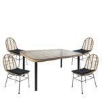 Βρες το Σετ Τραπεζαρία Κήπου ArteLibre AMPIUS Φυσικό/Μαύρο Μέταλλο/Rattan/Γυαλί Με 4 Καρέκλες 14990283 σε μοναδική τιμή στο clickforshop.gr