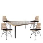 Βρες το Σετ Τραπεζαρία Κήπου ArteLibre AMPIUS Φυσικό/Μαύρο Μέταλλο/Rattan/Γυαλί Με 4 Καρέκλες 14990287 σε μοναδική τιμή στο clickforshop.gr