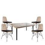 Βρες το Σετ Τραπεζαρία Κήπου ArteLibre AMPLAS Φυσικό/Μαύρο Μέταλλο/Rattan/Γυαλί Με 4 Καρέκλες 14990288 σε μοναδική τιμή στο clickforshop.gr
