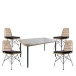 Βρες το Σετ Τραπεζαρία Κήπου ArteLibre ANNIUS Φυσικό/Μαύρο Μέταλλο/Rattan/Γυαλί Με 4 Καρέκλες 14990289 σε μοναδική τιμή στο clickforshop.gr