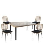 Βρες το Σετ Τραπεζαρία Κήπου ArteLibre AMPIUS Φυσικό/Μαύρο Μέταλλο/Rattan/Γυαλί Με 4 Καρέκλες 14990311 σε μοναδική τιμή στο agoraepiplou.gr