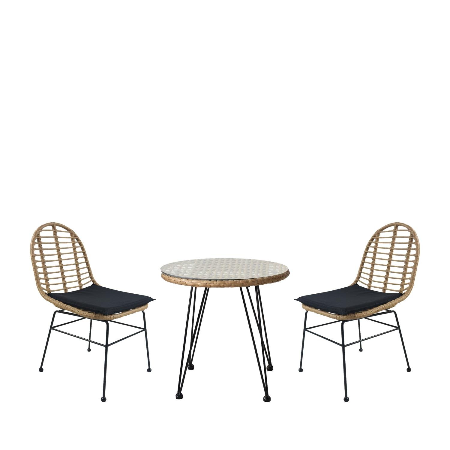 Σετ Τραπεζαρία Κήπου ArteLibre EUSEBIO Φυσικό/Μαύρο Μέταλλο/Rattan Με 2 Καρέκλες 14990326 Βρες το Σετ Τραπεζαρία Κήπου ArteLibre EUSEBIO Φυσικό/Μαύρο Μέταλλο/Rattan Με 2 Καρέκλες 14990326 σε μοναδική τιμή στο clickforshop.gr