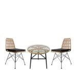 Βρες το Σετ Τραπεζαρία Κήπου ArteLibre ARELLIUS Φυσικό/Μαύρο Μέταλλο/Rattan/Γυαλί Με 2 Καρέκλες 14990329 σε μοναδική τιμή στο clickforshop.gr