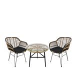 Βρες το Σετ Τραπεζαρία Κήπου ArteLibre ARELLIUS Φυσικό/Μαύρο Μέταλλο/Rattan/Γυαλί Με 2 Καρέκλες 14990333 σε μοναδική τιμή στο clickforshop.gr