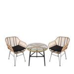 Βρες το Σετ Τραπεζαρία Κήπου ArteLibre ARELLIUS Φυσικό/Μαύρο Μέταλλο/Rattan/Γυαλί Με 2 Καρέκλες 14990337 σε μοναδική τιμή στο clickforshop.gr