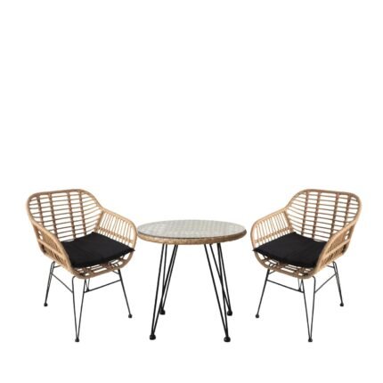 Βρες το Σετ Τραπεζαρία Κήπου ArteLibre EUSEBIO Φυσικό/Μαύρο Μέταλλο/Rattan Με 2 Καρέκλες 14990338 σε μοναδική τιμή στο clickforshop.gr