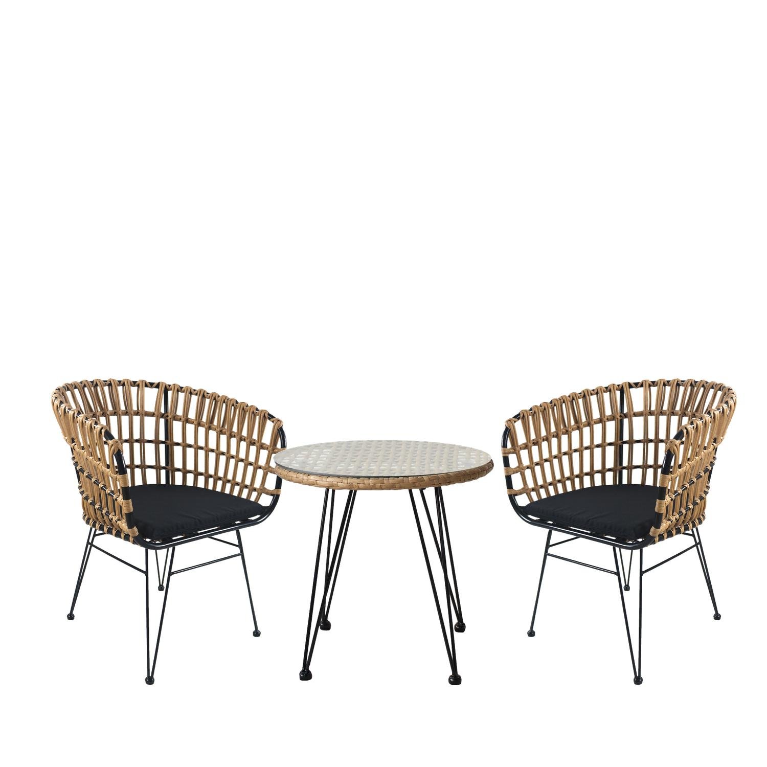 Σετ Τραπεζαρία Κήπου ArteLibre EUSEBIO Φυσικό/Μαύρο Μέταλλο/Rattan Με 2 Καρέκλες 14990346 Βρες το Σετ Τραπεζαρία Κήπου ArteLibre EUSEBIO Φυσικό/Μαύρο Μέταλλο/Rattan Με 2 Καρέκλες 14990346 σε μοναδική τιμή στο clickforshop.gr