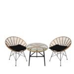 Βρες το Σετ Τραπεζαρία Κήπου ArteLibre ARELLIUS Φυσικό/Μαύρο Μέταλλο/Rattan/Γυαλί Με 2 Καρέκλες 14990349 σε μοναδική τιμή στο clickforshop.gr