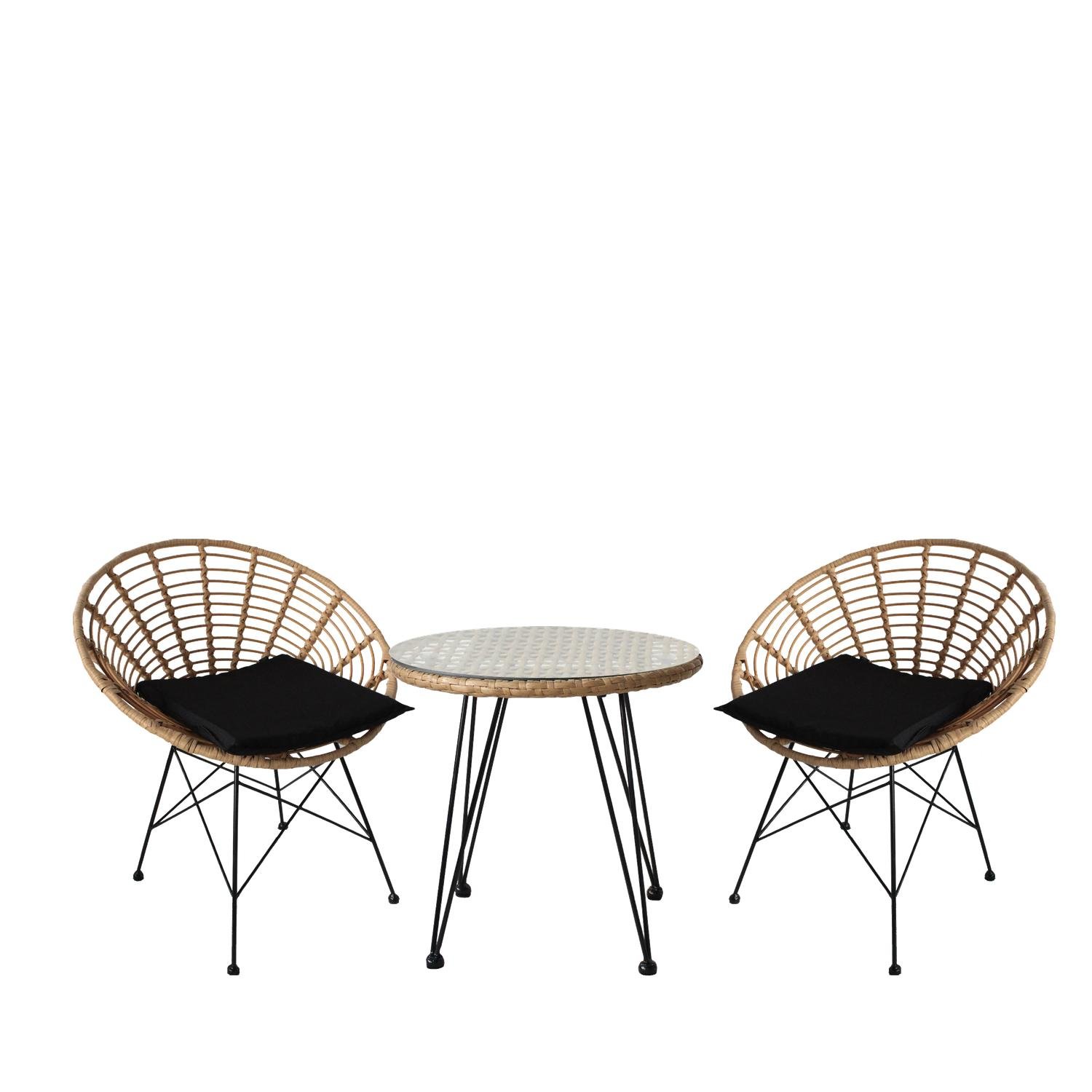 Σετ Τραπεζαρία Κήπου ArteLibre EUSEBIO Φυσικό/Μαύρο Μέταλλο/Rattan Με 2 Καρέκλες 14990350 Βρες το Σετ Τραπεζαρία Κήπου ArteLibre EUSEBIO Φυσικό/Μαύρο Μέταλλο/Rattan Με 2 Καρέκλες 14990350 σε μοναδική τιμή στο clickforshop.gr