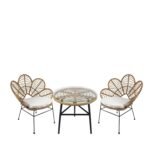 Βρες το Σετ Τραπεζαρία Κήπου ArteLibre ARELLIUS Φυσικό/Μαύρο Μέταλλο/Rattan/Γυαλί Με 2 Καρέκλες 14990357 σε μοναδική τιμή στο clickforshop.gr