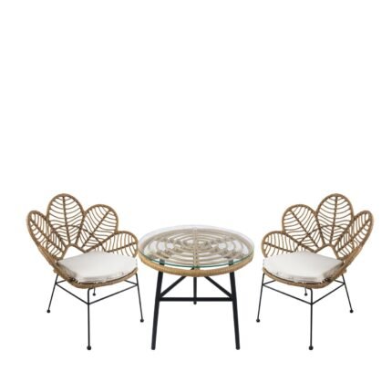 Βρες το Σετ Τραπεζαρία Κήπου ArteLibre ARELLIUS Φυσικό/Μαύρο Μέταλλο/Rattan/Γυαλί Με 2 Καρέκλες 14990357 σε μοναδική τιμή στο clickforshop.gr