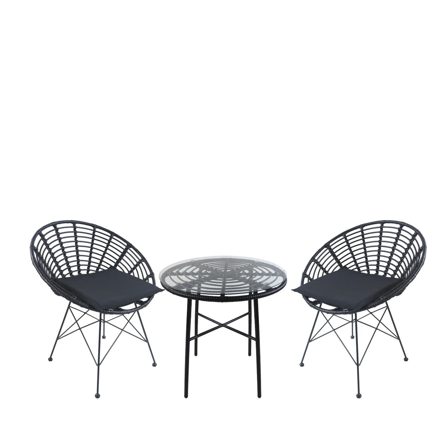 Σετ Τραπεζαρία Κήπου ArteLibre APPIUS Μαύρο Μέταλλο/Rattan/Γυαλί Με 2 Καρέκλες 14990388 Βρες το Σετ Τραπεζαρία Κήπου ArteLibre APPIUS Μαύρο Μέταλλο/Rattan/Γυαλί Με 2 Καρέκλες 14990388 σε μοναδική τιμή στο clickforshop.gr