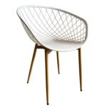 Βρες το Καρέκλα Κήπου ArteLibre BALI Λευκό/Φυσικό PP/Μέταλλο 62x42x82cm σε μοναδική τιμή στο clickforshop.gr