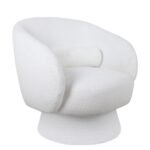 Πολυθρόνα Περιστρεφόμενη ArteLibre THEBE Λευκό Ύφασμα 77.5x74x78cm - Image 2