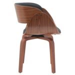 Πολυθρόνα Τραπεζαρίας ArteLibre GUNNAR Μαύρο/Καφέ Ξύλο/PU 51x53x75cm - Image 2