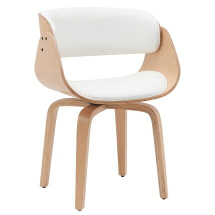 Βρες το Πολυθρόνα Τραπεζαρίας ArteLibre GUNNAR Λευκό/Φυσικό Ξύλο/PU 51x53x75cm σε μοναδική τιμή στο clickforshop.gr