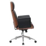 Καρέκλα Γραφείου Διευθυντή ArteLibre TARAK Μαύρο/Καφέ Ξύλο/PU/Αλουμίνιο 75x68x113.5-122cm - Image 2