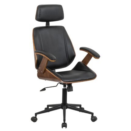 Βρες το Καρέκλα Γραφείου Διευθυντή ArteLibre MILIUS Μαύρο/Καφέ Ξύλο/PU/Αλουμίνιο 53x56x73-83cm σε μοναδική τιμή στο clickforshop.gr