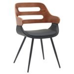 Βρες το Καρέκλα Επισκέπτη ArteLibre HARMADA Μαύρο/Καφέ Ξύλο/PU/Μέταλλο 52x57.5x77cm σε μοναδική τιμή στο clickforshop.gr