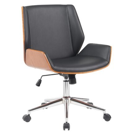 Βρες το Καρέκλα Γραφείου ArteLibre ZAREK Μαύρο/Καφέ Ξύλο/PU/Αλουμίνιο 61x66.5x88.5-98m σε μοναδική τιμή στο clickforshop.gr