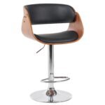 Βρες το Σκαμπό Bar ArteLibre VORIAN Μαύρο/Καφέ Ξύλο/PU/Αλουμίνιο 52x55x87-108cm σε μοναδική τιμή στο clickforshop.gr