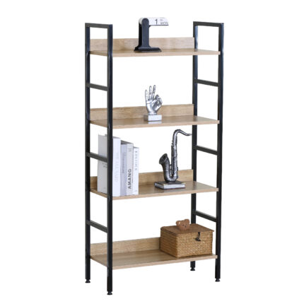 Βρες το Ραφιέρα ArteLibre TYNDALL Με 4 Ράφια 60X27.6X126cm Δρυς/Μαύρο Μοριοσανίδα/Μέταλλο σε μοναδική τιμή στο clickforshop.gr