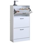 Βρες το Παπουτσοθήκη ArteLibre BRANTLEY Λευκό Μοριοσανίδα 60x24x116cm σε μοναδική τιμή στο clickforshop.gr