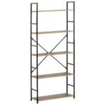 Βρες το Ραφιέρα ArteLibre DARROW Με 5 Ράφια Δρυς/Μαύρο Μοριοσανίδα/Μέταλλο 58.6x23.5x144cm σε μοναδική τιμή στο clickforshop.gr