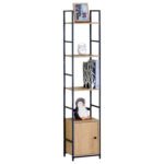 Βρες το Ραφιέρα ArteLibre ELRIDGE Με Ντουλάπι Δρυς/Μαύρο Μοριοσανίδα/Μέταλλο 29.1x23.5x144cm σε μοναδική τιμή στο clickforshop.gr