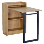 Γραφείο ArteLibre GALWYN Πτυσσόμενο Δρυς/Μαύρο Μοριοσανίδα/Μέταλλο 102x58x85.5cm - Image 2