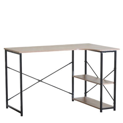 Βρες το Γραφείο ArteLibre KELSTON Με Ράφια Δρυς/Μαύρο Μοριοσανίδα/Μέταλλο 120x73x75cm σε μοναδική τιμή στο clickforshop.gr