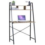 Βρες το Γραφείο ArteLibre LYNDALE Με Ράφια Δρυς/Μαύρο Μοριοσανίδα/Μέταλλο 84x46x142cm σε μοναδική τιμή στο clickforshop.gr