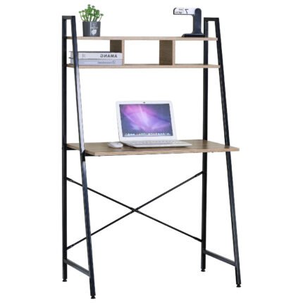 Βρες το Γραφείο ArteLibre LYNDALE Με Ράφια Δρυς/Μαύρο Μοριοσανίδα/Μέταλλο 84x46x142cm σε μοναδική τιμή στο clickforshop.gr