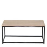 Τραπεζάκι Σαλονιού ArteLibre QUENLEY Δρυς/Μαύρο Μοριοσανίδα/Μέταλλο 90x48x40cm - Image 2