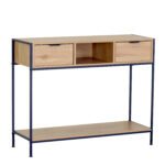 Κονσόλα ArteLibre WEXLEY Δρυς/Μαύρο Μοριοσανίδα/Μέταλλο 100x35x80cm - Image 2