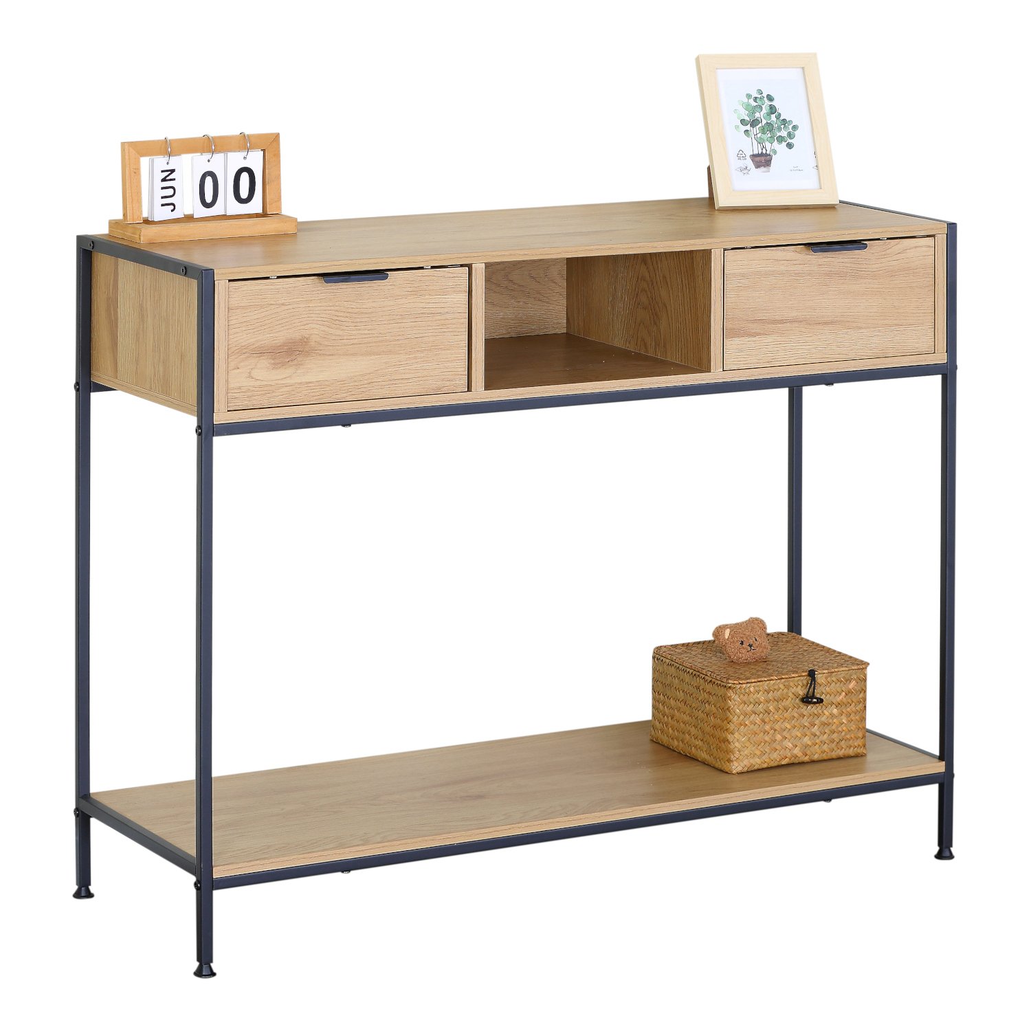 Κονσόλα ArteLibre WEXLEY Δρυς/Μαύρο Μοριοσανίδα/Μέταλλο 100x35x80cm Βρες το Κονσόλα ArteLibre WEXLEY Δρυς/Μαύρο Μοριοσανίδα/Μέταλλο 100x35x80cm σε μοναδική τιμή στο clickforshop.gr