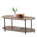 Βρες το Τραπεζάκι Σαλονιού ArteLibre ARDENMOOR Δρυς/Μαύρο Μοριοσανίδα/Μέταλλο 115x50x45cm σε μοναδική τιμή στο clickforshop.gr