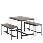 Βρες το Σετ Τραπεζαρία (2+1) ArteLibre DRAYCOTT Καφέ/Μαύρο Μοριοσανίδα/Μέταλλο 110x60x75cm σε μοναδική τιμή στο clickforshop.gr