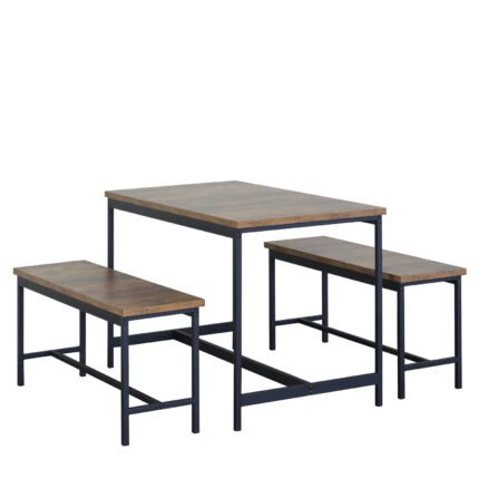 Βρες το Σετ Τραπεζαρία (2+1) ArteLibre DRAYCOTT Καφέ/Μαύρο Μοριοσανίδα/Μέταλλο 110x60x75cm σε μοναδική τιμή στο clickforshop.gr