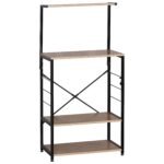 Ραφιέρα Κουζίνας ArteLibre GRANTHAM Δρυς/Μαύρο Μοριοσανίδα/Μέταλλο 60x40x123cm - Image 2