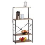 Βρες το Ραφιέρα Κουζίνας ArteLibre GRANTHAM Δρυς/Μαύρο Μοριοσανίδα/Μέταλλο 60x40x123cm σε μοναδική τιμή στο clickforshop.gr