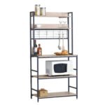 Βρες το Ραφιέρα Κουζίνας ArteLibre INVERMERE Δρυς/Μαύρο Μοριοσανίδα/Μέταλλο 80x40x170cm σε μοναδική τιμή στο clickforshop.gr