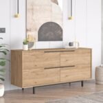 Μπουφές ArteLibre CARTMEL Φυσικό Μοριοσανίδα/Μέταλλο 44.5x160x74.3cm - Image 2