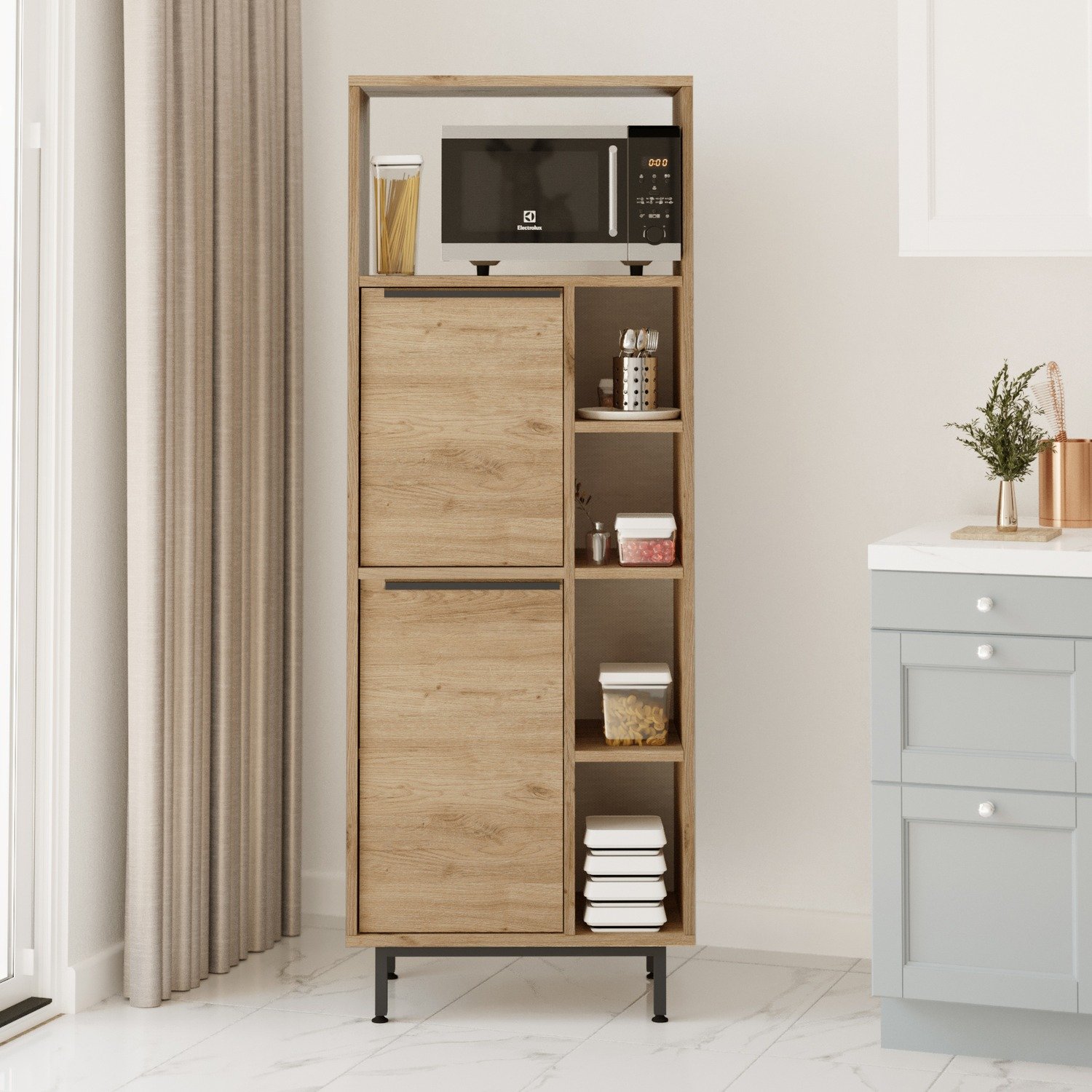 Ντουλάπι Τροφίμων ArteLibre LIZARD Φυσικό Μοριοσανίδα/Μέταλλο 60x35.5x161.6cm Βρες το Ντουλάπι Τροφίμων ArteLibre LIZARD Φυσικό Μοριοσανίδα/Μέταλλο 60x35.5x161.6cm σε μοναδική τιμή στο clickforshop.gr