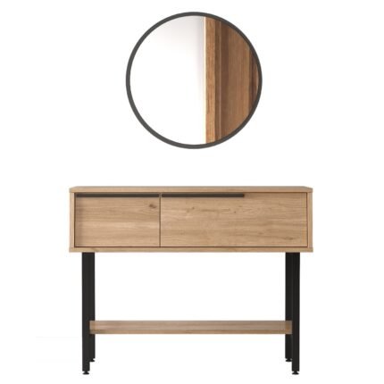 Βρες το Κονσόλα ArteLibre NORFOLK Φυσικό/Μαύρο Μοριοσανίδα/Μέταλλο/Γυαλί 29.5x100x76cm σε μοναδική τιμή στο clickforshop.gr